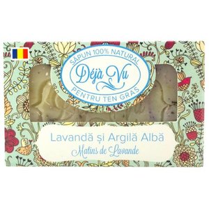 Sapun natural pentru ten gras cu lavanda si argila alba